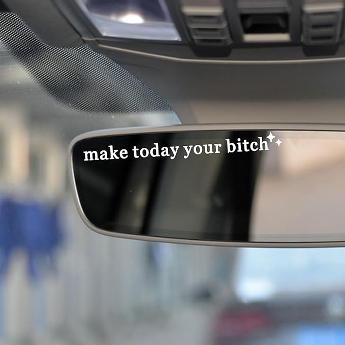 2 x Make Today Your Bi*ch, Rear View Mirror Decal, Car Sticker, New Car Decor, Funny Vinyl Decal Sticker, Car Mirror Sticker, Motivational Humor Decal, Sister Gift, Water Bottle Sticker