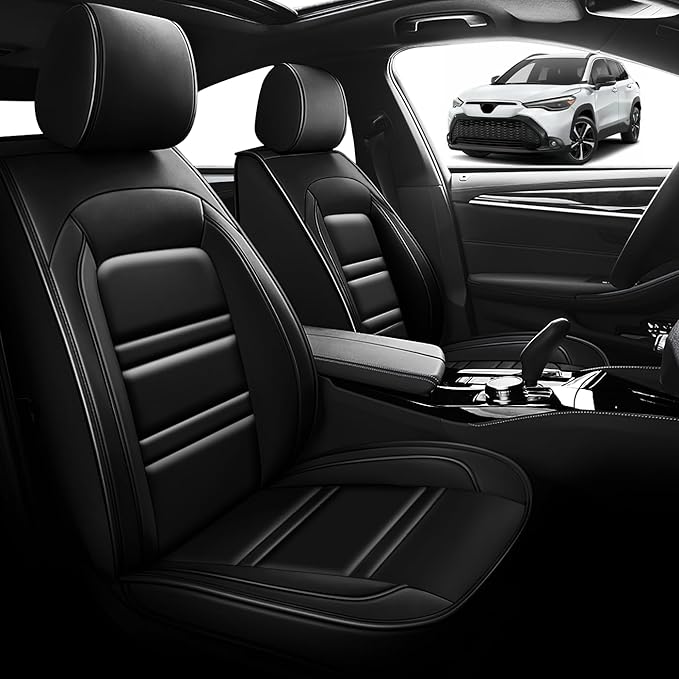 Seat Cover for Toyota Corolla Cross 2022-2025 | Car Seat Covers Front Seats, Waterproof Seat Protectors, Automotive Front Seat Covers (Front Seat, Black)