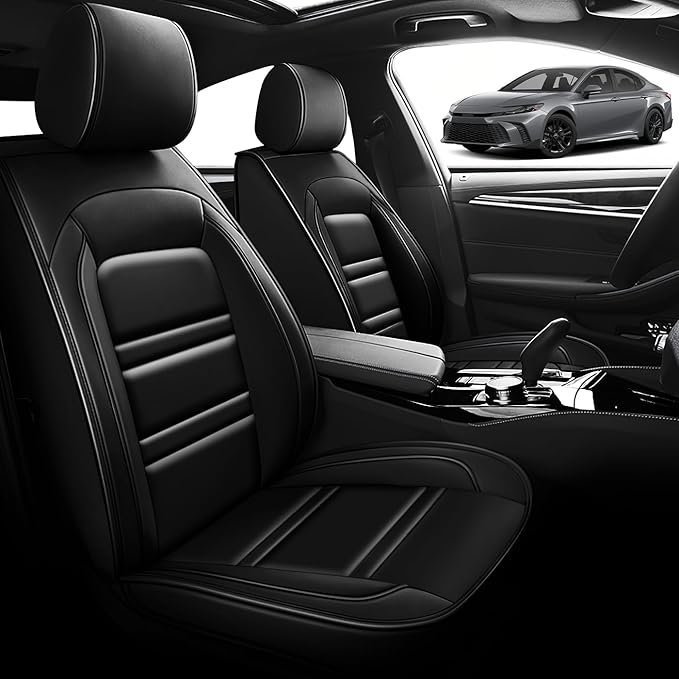 Seat Cover for Toyota Camry 2002-2025 | Car Seat Covers Front Seats, Waterproof Seat Protectors, Automotive Front Seat Covers (Front Seat, Black)