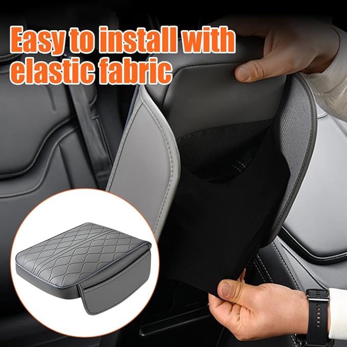 Universal Style Memory Cotton Car Armrest Box Pad, 2025 New Center Console Elbow Pads, Arm Rest Pad Leather Armrest Cover for SUV Interior, Car Middle Console Cover for Drivers (Beige) (Beige)