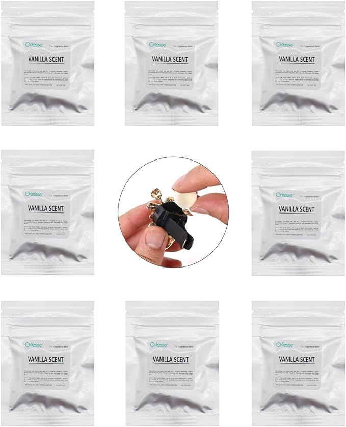 32pcs Vanilla Car Air Freshener Refill Fragrance Tablets,8 Pack Sweet Vanilla Car Scents Pads for Car Air Freshener Vent Clips,1.7cm/0.7inches Diameters Scent Pads