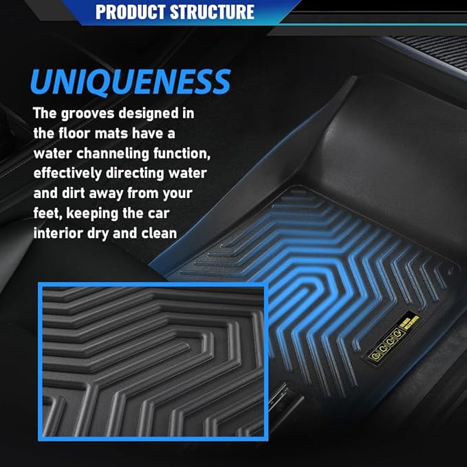 DOTCOM TPE Floor Mats Fit 2016-2021 Honda Insight/Civic Coupe/Civic Sedan Floor Liners,All Weather Full Cover Protection 1st & 2nd Row Truck Mats Cargo Liner Accessories,alfombras para carro 3PCS