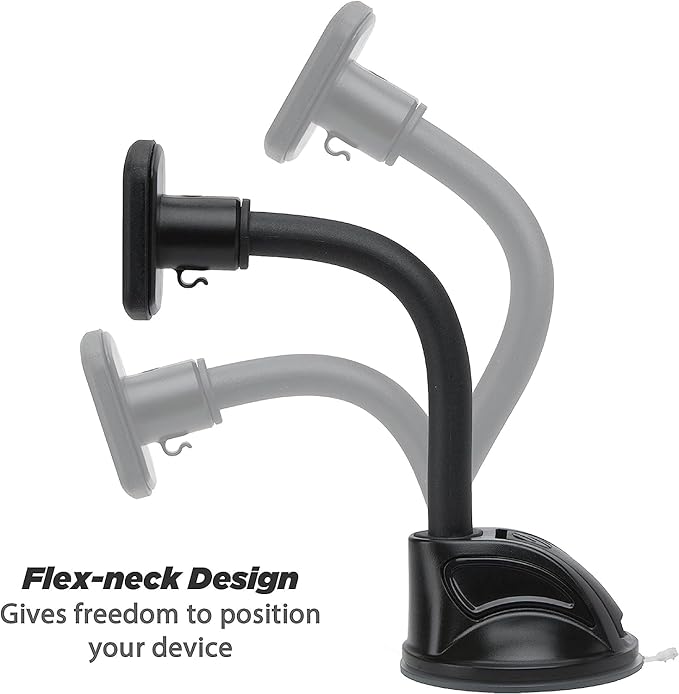 Scosche MAGWDM-2PXCES0 MagicMount Flex Neck Suction Cup Car Phone Mount for Dashboard/Windshield, 360° Adjustable Magnet Head Universal Cell Phone Holder for iPhone, Samsung & All Devices (Pack of 2)