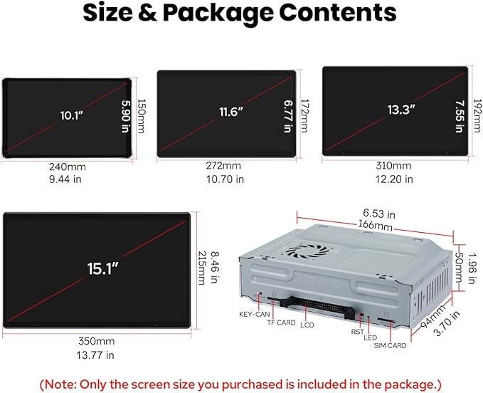 JOYING Car Stereo 13.3 Inch Single Din Touchscreen Radio with CarPlay & Android Auto, Manual Rotated Android 13 Head Unit with AM/FM Radio, Bluetooth 5.0, Mirror Link(JY-UTS13N8-MR)