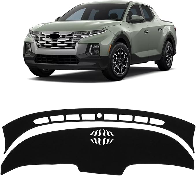 KUST Car Dash Cover for Hyundai Santa Cruz 2022 2023 2024 (Not fit for 12.3 inch Navigation Screen) Polyester Dashboard Cover Non-Slip Interior Accessories for Hyundai Santa Cruz Black