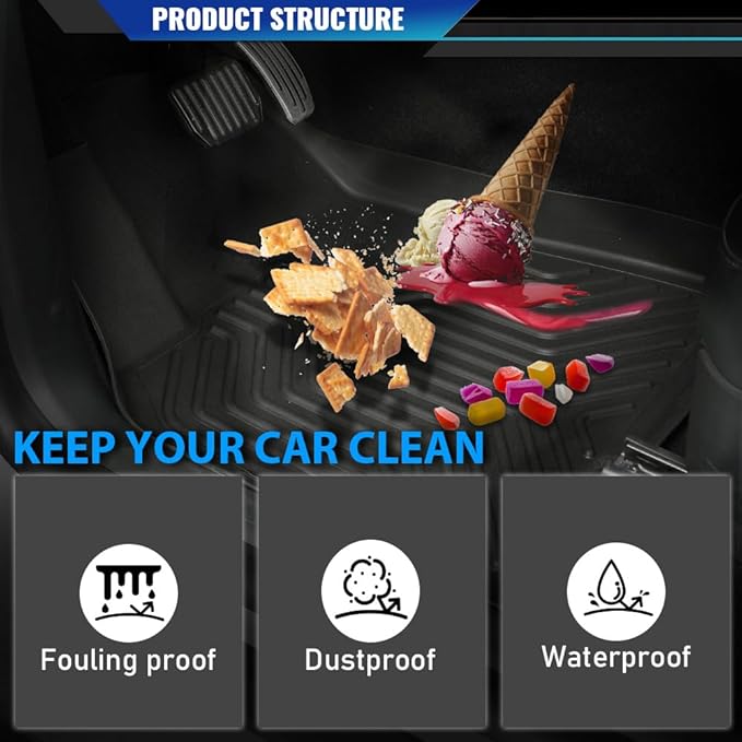 DOTCOM TPE Floor Mats Fit Honda Pilot 2023 2024 2025,All Weather Custom Fit Full Cover Protection 1st & 2nd & 3rd Row Truck Mats Cargo Liner Accessories,alfombras para carro 4PCS