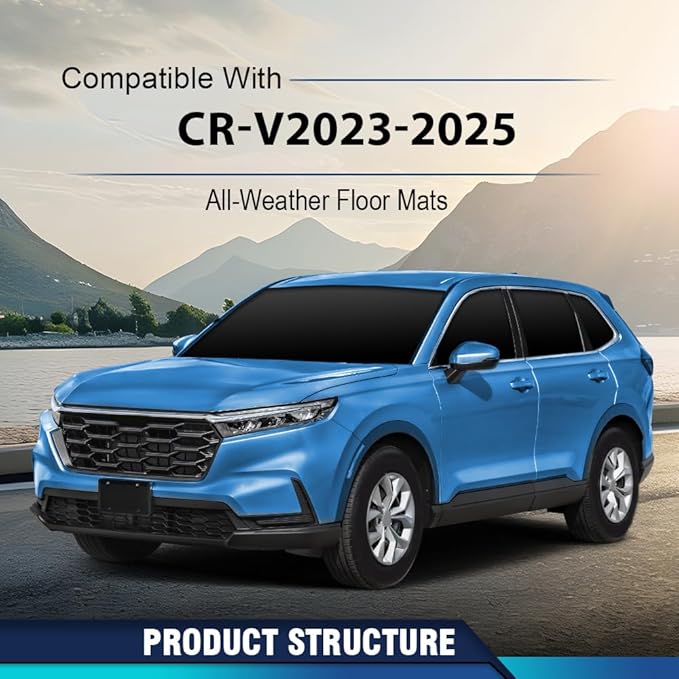 DOTCOM TPE Floor Mats Fit Honda CRV 2023 2024 2025(Include Hybird) Floor Liners, All Weather Custom Fit Protection 1st & 2nd & 3rd Row Truck Mats Cargo Liner Accessories,alfombras para carro 4PCS