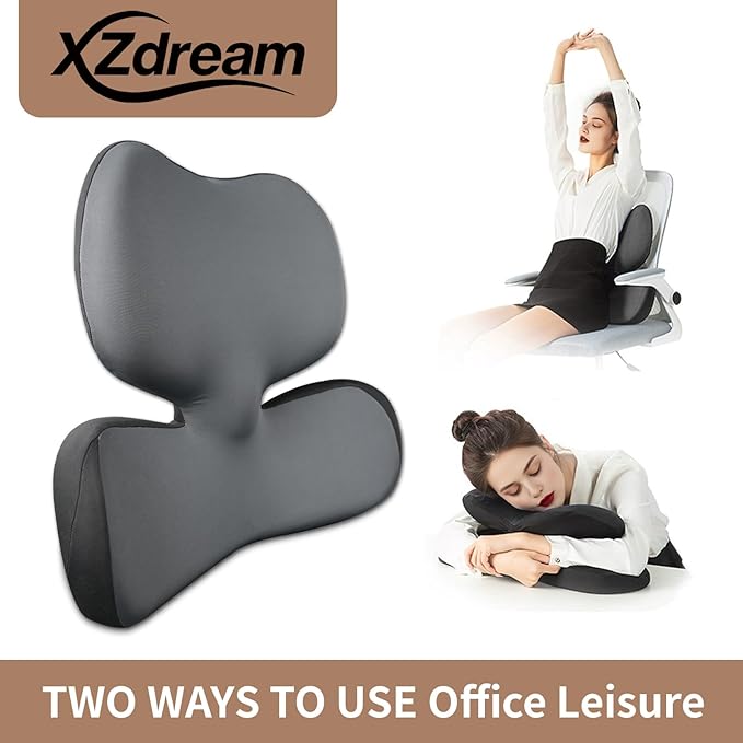 Lumbar Pillow,Ergonomic Lumbar Support Pillow for Upper & Lower Back Support Back Pain Pain Relief,Promotes Posture,Fully Support Entire Back Cushion,for Office Chair,Car,Gaming Desk Chair