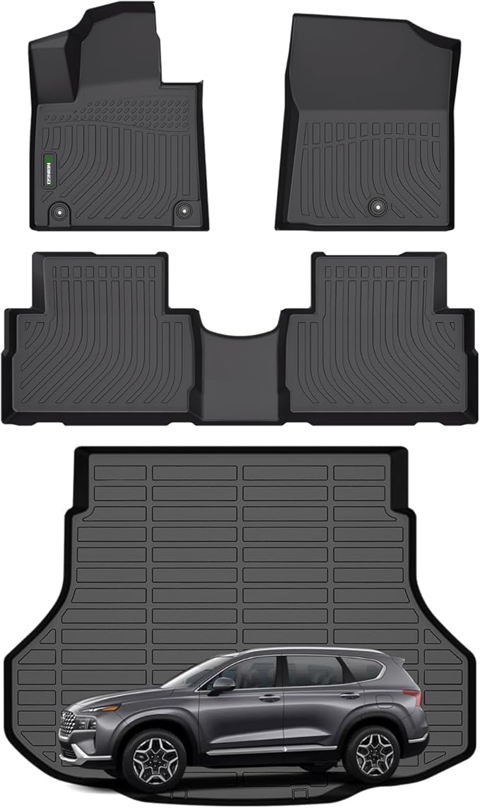 ANBINGO®Floor Mats & Cargo Liner Fit for 2021-2023 Santa FE(Only Gas), All Weather Floor Mats Fit for Santa FE Full Set Floor Liners for Santa FE
