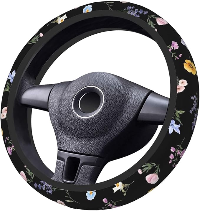 Wildflower Vintage Flower Car Steering Wheel Cover