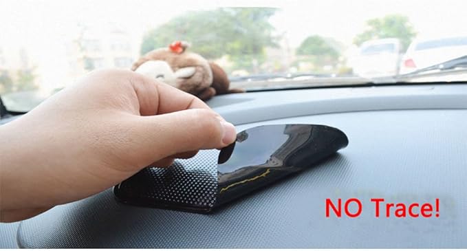 Anti-Slip Pad, Bysameyee Anti-Slide Fixate Sticky Mat for Car Dashboard, Silica Gel Non-Slip Pads for Radar Detector Cellphone, Pad, Keys,Glass, Mirrors, Whiteboards, Metal (Black, 5 Packs)