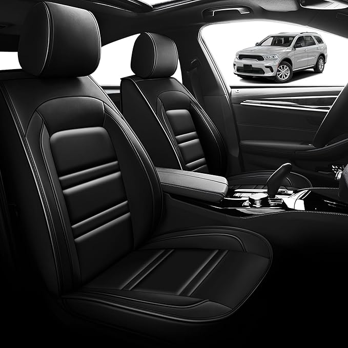 Seat Cover for Dodge Durango 2004-2025 | Car Seat Covers Front Seats, Waterproof Seat Protectors, Automotive Front Seat Covers (Front Seat, Black)