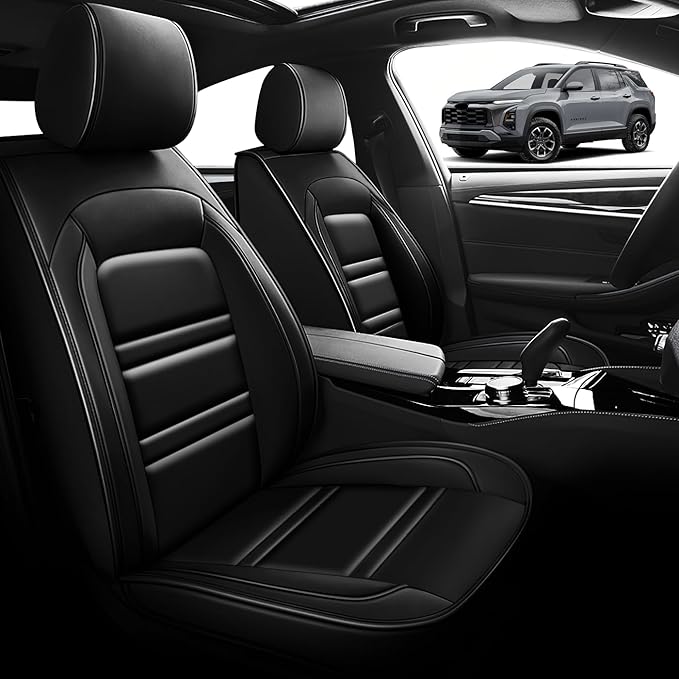 Seat Cover for Chevy Equinox 2005-2025 | Car Seat Covers Front Seats, Waterproof Seat Protectors, Automotive Front Seat Covers (Front Seat, Black)