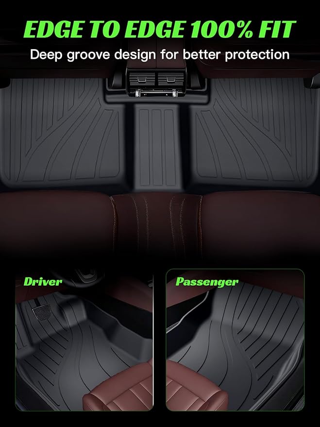 TPE Floor Mats &Trunk Mat for Subaru Forester 2019-2024 with Backrest Mat，All Weather Car Floor Liners & Cargo Liner, Durable, Odorless, Easy to Clean (5-Piece Set, Black)