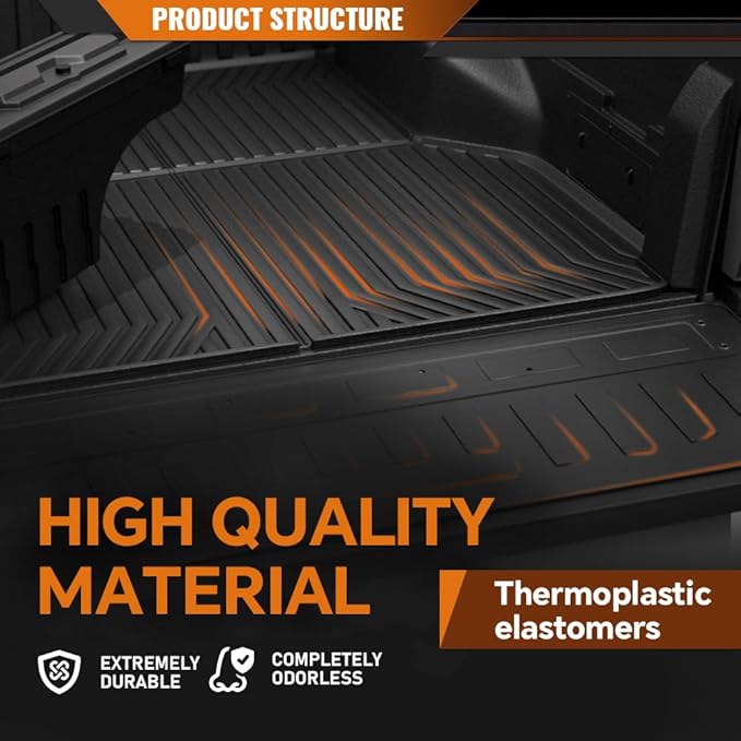 ANDPLAY TPE Floor Mats Liners 1PC Compatible with Toyota Tacoma 2005-2023 All Weather Protection Black Floor Liners alfombras para carro