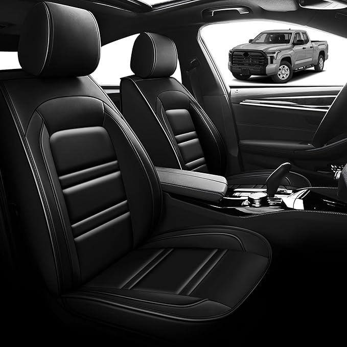 Seat Cover for Toyota Tundra 2000-2025 | Car Seat Covers Front Seats, Waterproof Seat Protectors, Automotive Front Seat Covers (Front Seat, Black)