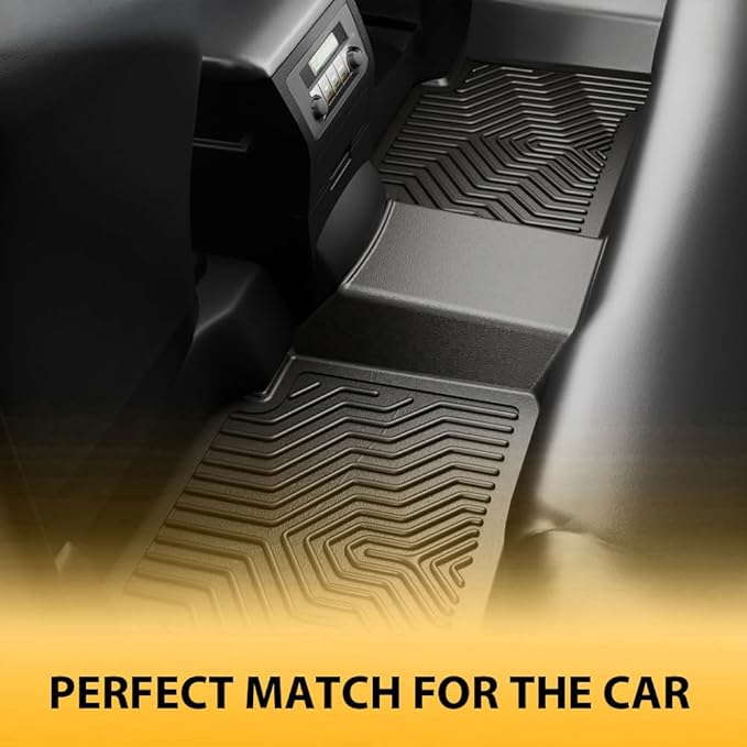 TPE Floor Mats Cargo Liners Compatible with Chrysler Pacifica 2017-2025 (No Hybrid Models), Fit 7 and 8 Passenger, Model All-Weather Protection