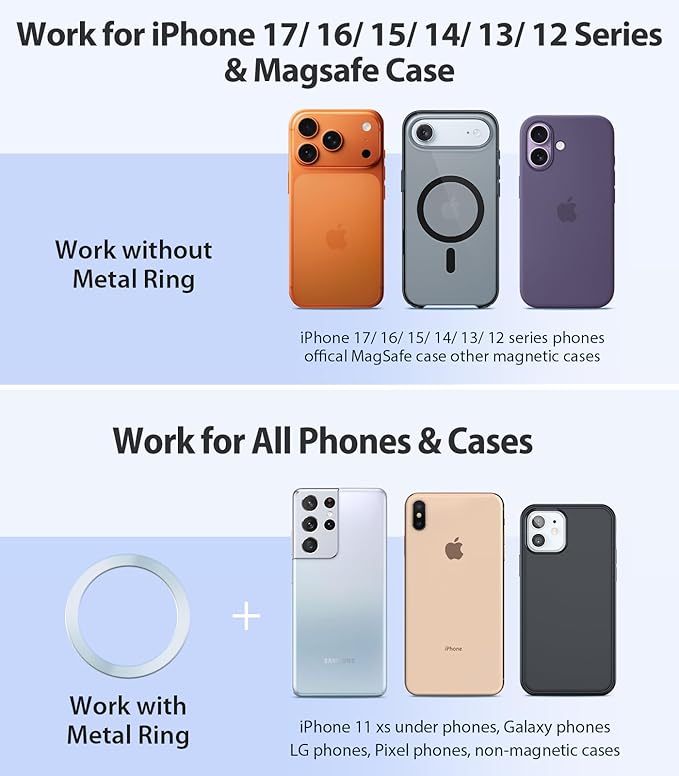 VICSEED for MagSafe Car Mount [Upgraded Strongest Magnet Power] Magnetic Phone Holder for Car Vent 360 Adjustable Magnetic Phone Mount for iPhone 17 Pro Max 16 15 14 13 12 Plus Mini, Purple