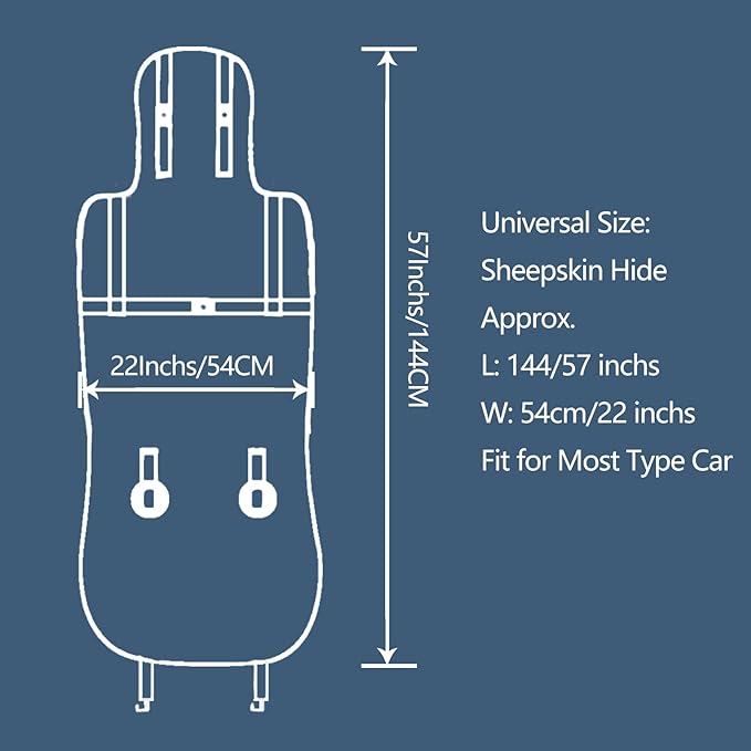 Fluffy Sheepskin Car Seat Cover-Fuzzy Fur Auto Cushion for Universal Automotive Protector (Black, 1 Pcs Front Seat Cover)