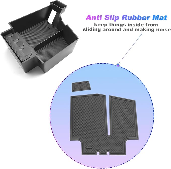 SXCY for 2018-2024 2025 XC60/2018-2024 XC90 Center Console Organizer for Volvo XC60 Accessories 2024 2025 XC60 Center Console Tray 2024 XC60 XC90 Armrest Console Organizer(with Coin Holder)