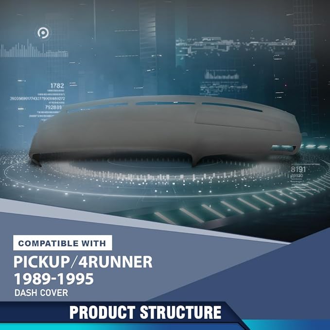 PIT66 Dash Cover Dashboard Bezel Compatible with Toyota 4Runner Pickup 1989 1990 1991 1992 1993 1994 1995 Gray Instrument Panel Replacement