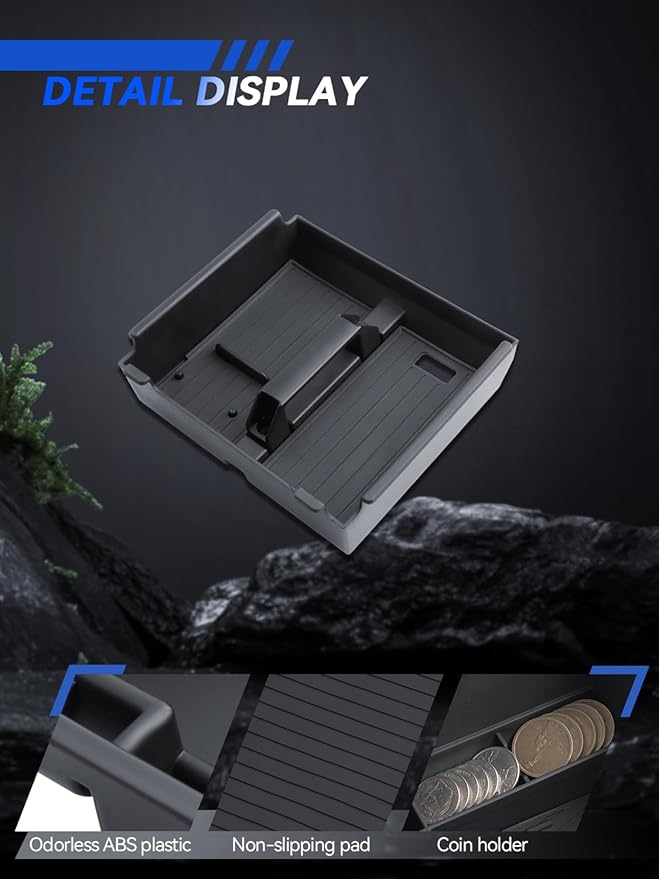 for 4Runner Center Console Organizer 2025 6th Gen Toyota 4Runner Accessories Armrest Tray Middle Storage Box Insert Container Durable ABS Plastic