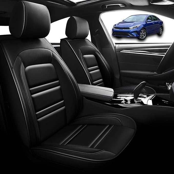 Seat Cover for kia Forte 2010-2024 | Car Seat Covers Front Seats, Waterproof Seat Protectors, Automotive Front Seat Covers (Front Seat, Black)