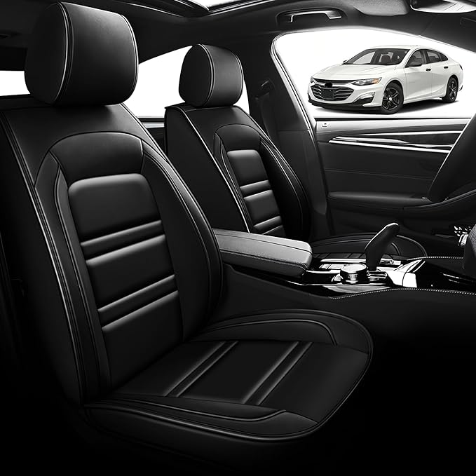 Seat Cover for Chevy Malibu 2004-2025 | Car Seat Covers Front Seats, Waterproof Seat Protectors, Automotive Front Seat Covers (Front Seat, Black)