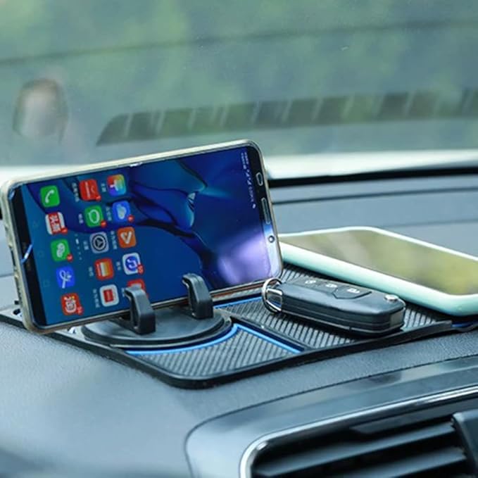 Anti-Slip Mat with Mobile Phone Holder, 2026 New Multifunction Car Anti-Slip Mat Auto Phone Holder, Extra Large Car Dash Accessories for Phone, Keys, Sunglasses (2Pcs-A)