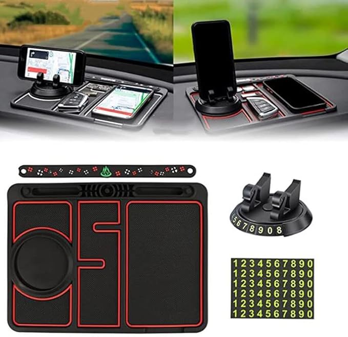 Tumecos Car Non-Slip Mat for Car Dashboard,Dashboard Mat for Car Dashboard Accessories,Dash Cell Phone Mount,Anti-Slip Pat Can Hold Cell Phone, Keys, Sunglasses