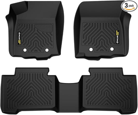 TPE Floor Mats Cargo Liners 3PCS, Compatible with Toyota Tacoma Double Cab 2016-2023, Floor Liners Interior Accessories All Weather Full Cover Protection