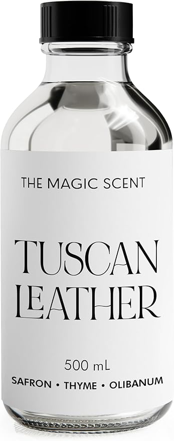The Magic Scent Tuscan Leather Diffuser Oil - Hotel & Home Luxury Scents - Diffuser Oil Scents for Home Designed for Use in All Diffusers - 16.9 fl oz, 500 mL