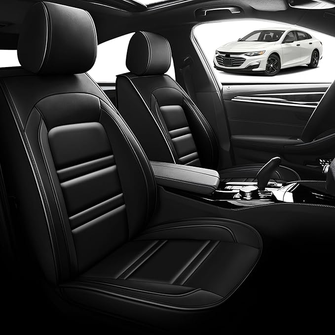 Seat Cover for Malibu 2004-2025 | Car Seat Covers Front Seats, Waterproof Seat Protectors, Automotive Front Seat Covers (Front Seat, Black)