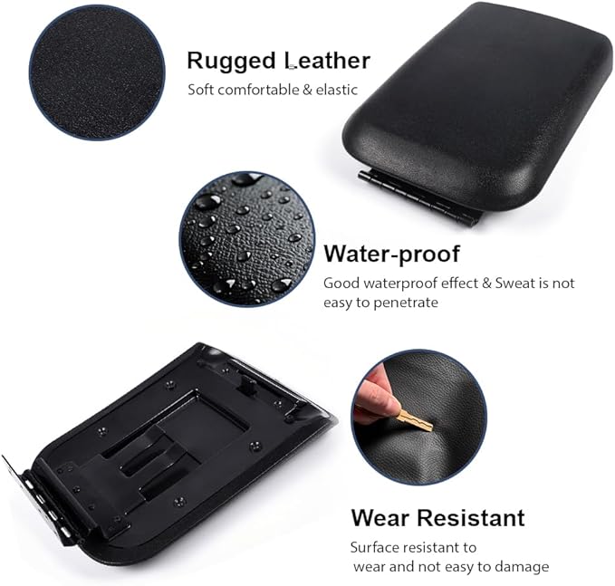 PIT66 Center Console Armrest Lid with Latch Compatible with Ford Mustang 2005-2009 Replacement 5R3Z6306024AAC Black