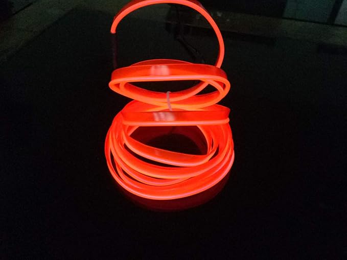 ABALDI Car Atmosphere Light El Wire Car Interior LED Strip Rope Neon Light for Car Interior Decoration(5m/16ft,Orange)