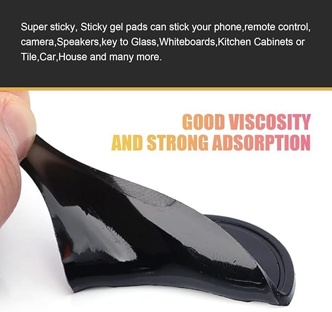 5 PCS Car Dashboard Sticky Non Slip Pad, Removable Anti-slip Mat for Smartphones GPS Keys Glasses, Waterproof & Heat-resistant Gel Pad, Universal for Most Cars, Trucks, SUVs (Black)