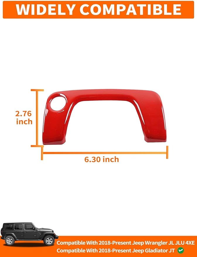 Savadicar Red Interior Accessories - Armrest Switch Bezel Trim Cover for 2018-Present Jeep Wrangler JL JLU 4XE & Gladiator JT - Solid Color Interior Decor Upgrade Option, 1-Piece