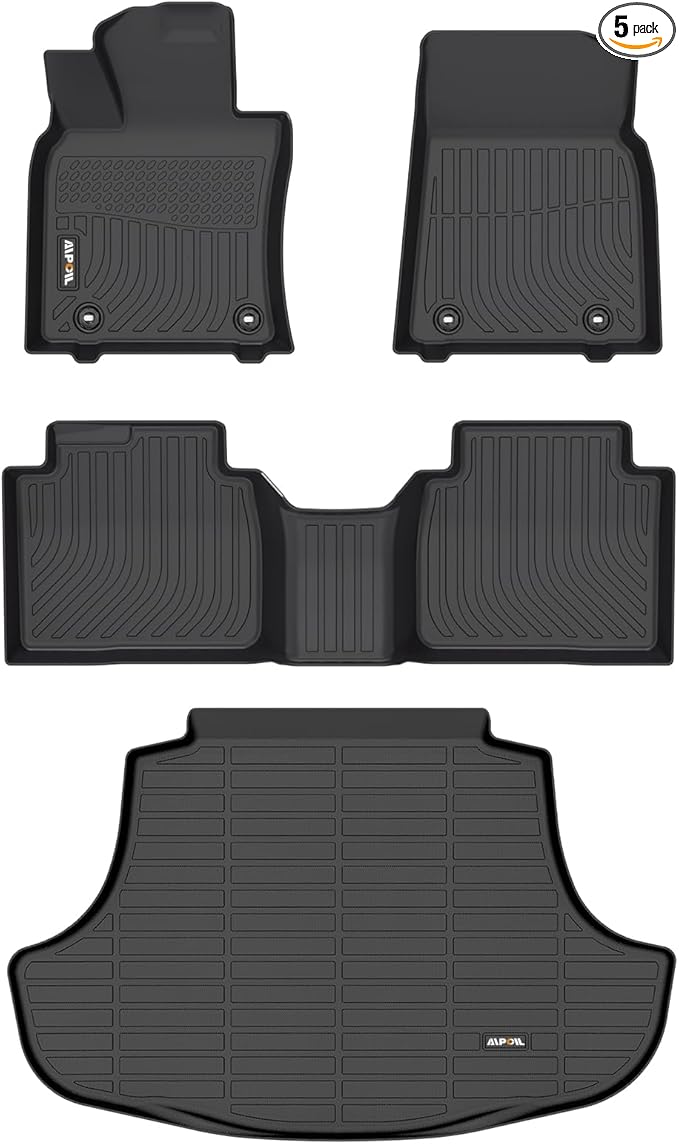 AIPOIL® Floor Mats & Cargo Liner Set for 2019-2024 Lexus ES & ES350 & ES300h & 2025 Lexus ES Hybrid & ES300h All Weather Protection TPE Anti-Slip Automotive Full Set Custom Car Mats Accessories -Black