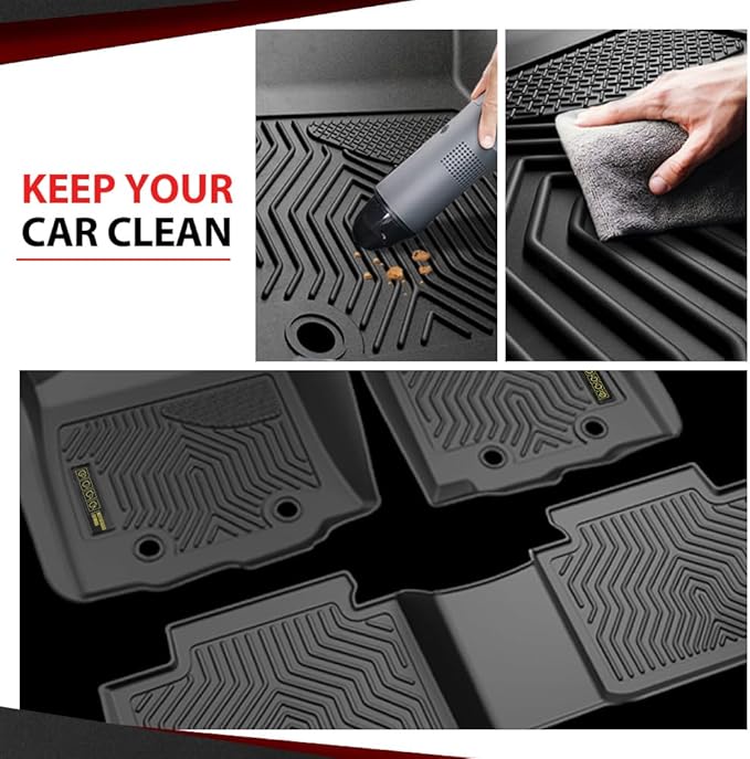 TPE Floor Mats Cargo Liners All-Weather Protection Compatible with Ford Expedition 2018-2025 with 2nd Row Bucket Seats Only for Carpet Flooring 1st & 2nd & 3rd 5PCS alfombras para carro