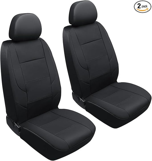 GIANT PANDA Front Seat Cover for Nissan, Leather Seat Protectors Custom Fit Nissan Rogue Altima Sentra Versa Kicks Frontier Murano Pathfinder Maxima (Black)