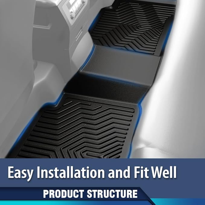 PIT66 TPE Floor Mats Fit Tesla Model S 2021-2024 with 1st Row Bucket and 2nd Row Truck Accessories Cargo Liners All Weather Protection Alfombrillas Y Revestimiento para Maletero Black