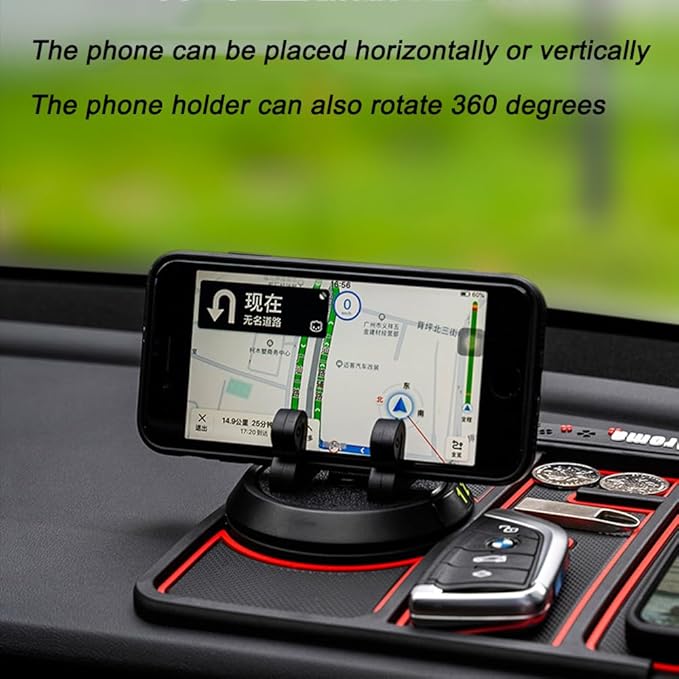 Tumecos Car Non-Slip Mat for Car Dashboard,Dashboard Mat for Car Dashboard Accessories,Dash Cell Phone Mount,Anti-Slip Pat Can Hold Cell Phone, Keys, Sunglasses