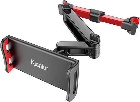 Car Headrest Mount, Universal 360 Rotating Adjustable Tablet Holder for 6"-10.5" Devices, Compatible With iPad, Samsung (Red)