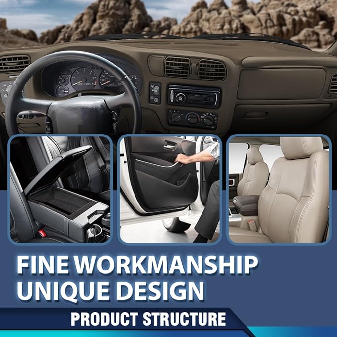 PIT66 Dash Bezel Cover Compatible with Chevy S10 Blazer GMC S15 Jimmy Pickup 1999 2000 2001 2002 Instrument Dashboard Panel Plastic Beige 18647SGR