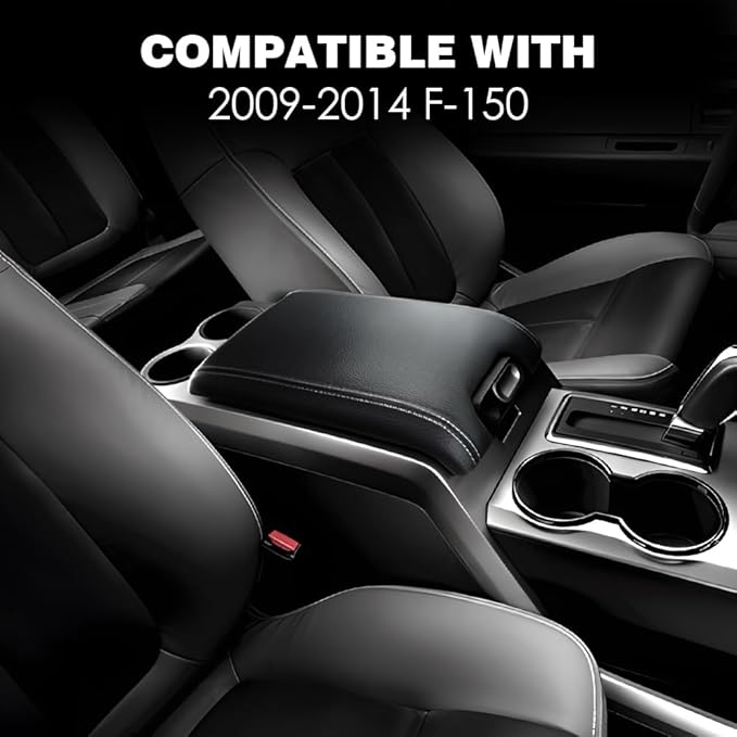 PIT66 Center Console Armrest Lid, Compatible with 2009-2014 Ford F150/10-14 Lincoln Mark LT 9L3Z-1506024-CC Console Armrest Top Lid Black