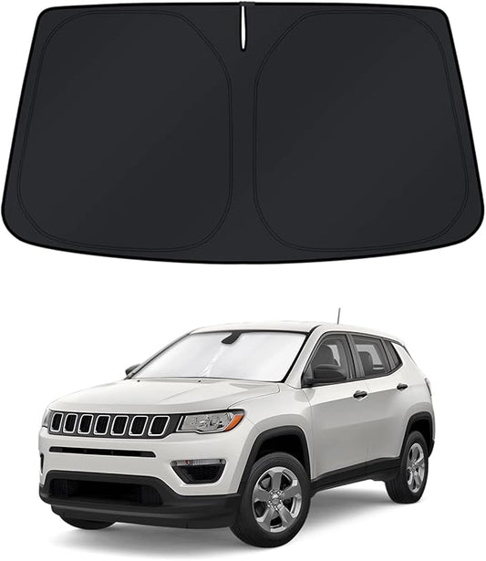 KUST Windshield Sun Shade for Jeep Compass 2007-2017 Window Accessories Shade Sun Visor Foldable Block UV Rays Keep Car Cooler