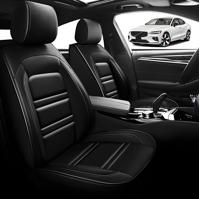 Seat Cover for Volvo Car s60 2001-2025 | Car Seat Covers Front Seats, Waterproof Seat Protectors, Automotive Front Seat Covers (Front Seat, Black)