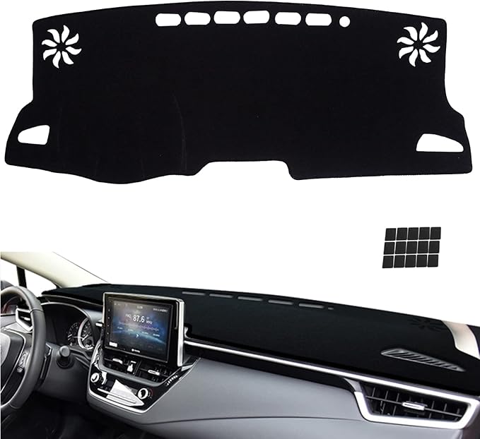 KEYOOG Dashboard Cover Dash Mat Fit for to-yota Corolla 2024-2020 (Without HUD Models),(2019 SE XSE Hatchback) Car Dash Board Mat Anti-Glare Carpet,Non-Slip Pad Sunshield Protector (Black)