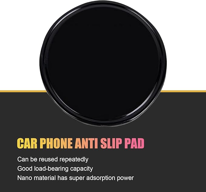 5 PCS Car Dashboard Sticky Non Slip Pad, Removable Anti-slip Mat for Smartphones GPS Keys Glasses, Waterproof & Heat-resistant Gel Pad, Universal for Most Cars, Trucks, SUVs (Black)
