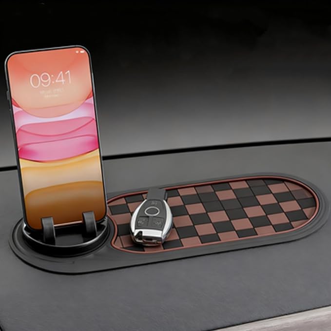 Anti-Slip Mat for Car Dashboard - Organizer Pad and Smartphone Stand for Car, Truck, Vehicle Interior, Navigation Devices, Electronics, Keys, Sunglasses, and Small Accessories Storage